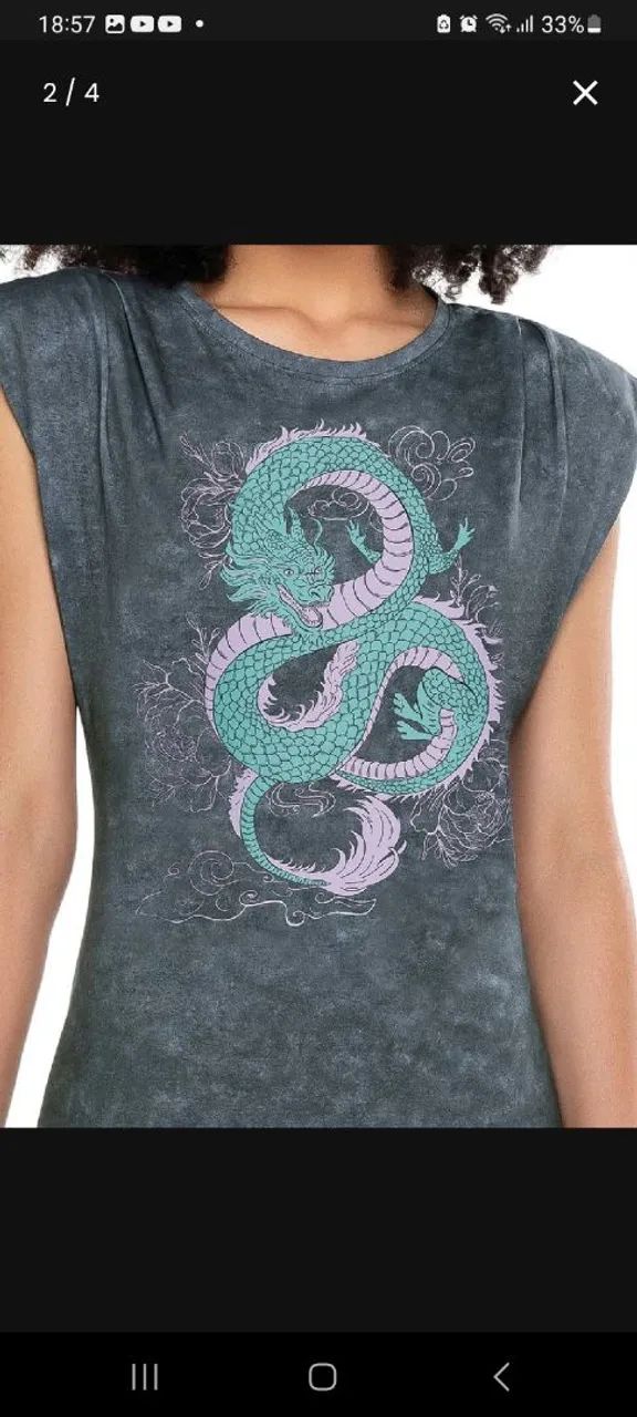 Vestido Estampado Dragão - Foto 2