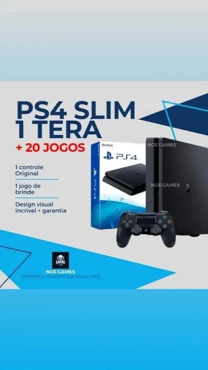 PS4 SLIM PLAYSTATION 4 EDIÇÃO CALL OF DUTY + 20 JOGOS + GARANTIA  + SD DE 1 TERA  - Foto 2