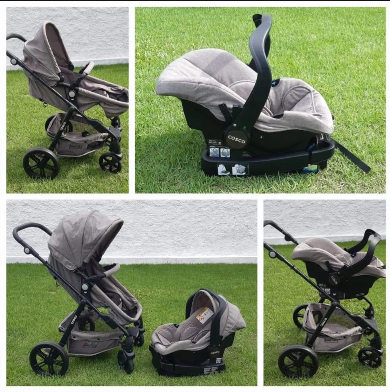 Vendo Carrinho Moisés + Bebê conforto da Cosco - Foto 3