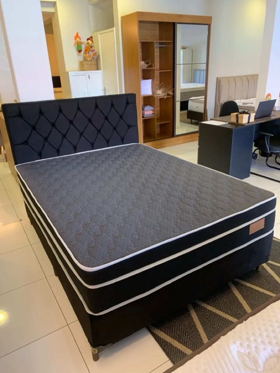 Cama de Casal NOVA - BASE BOX + COLCHÃO - ENTREGA GRÁTIS! - Foto 2