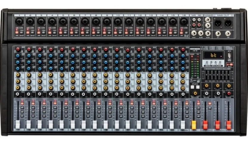 Mesa de som áudio do mixer de console TOMATE Pro TYT-016 Fx Bt Usb Eq +48