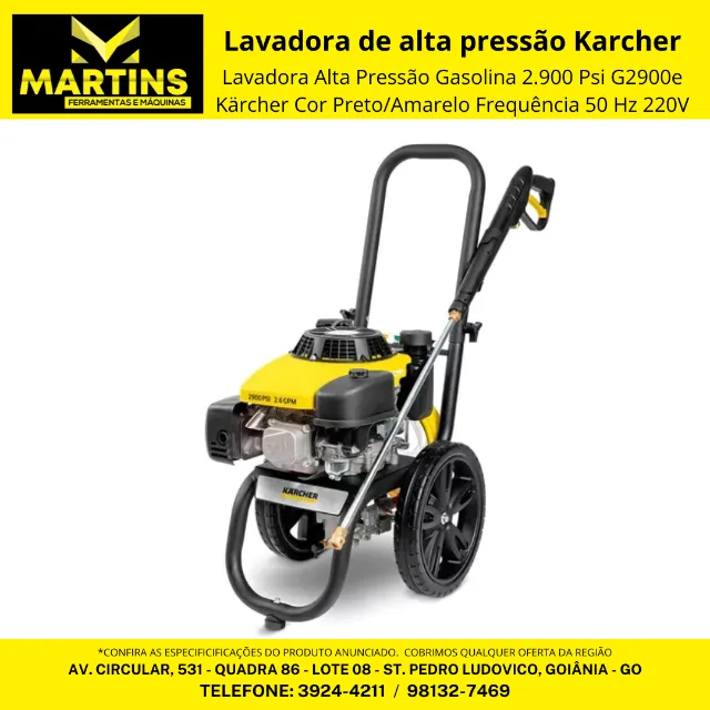 Lavadora Alta Pressão Gasolina 2.900 Psi G2900e Kärcher Cor Preto/Amarelo Frequência 50 Hz