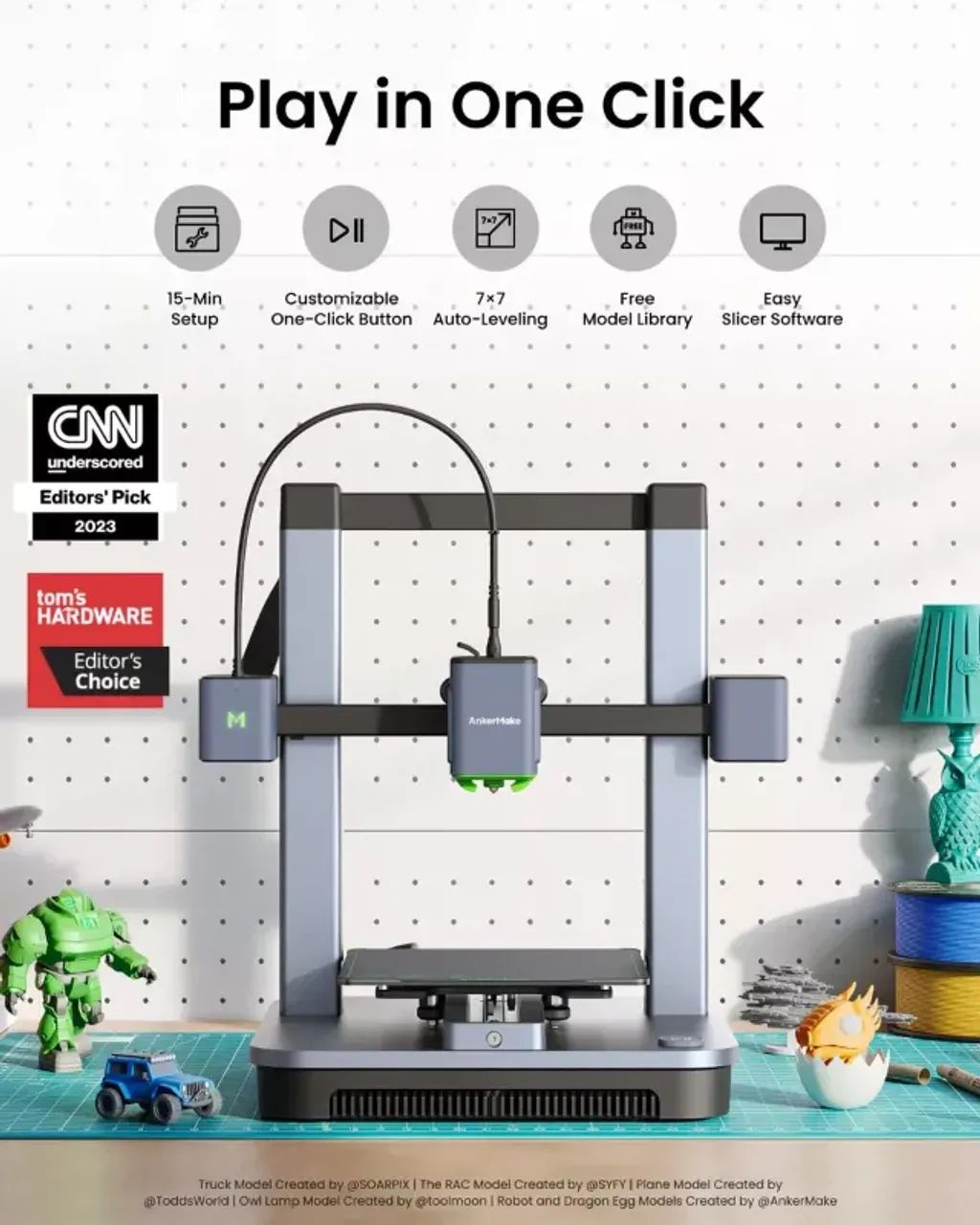 Impressora 3D AnkerMake M5 e leve o scanner 3d sense usado. - Foto 4