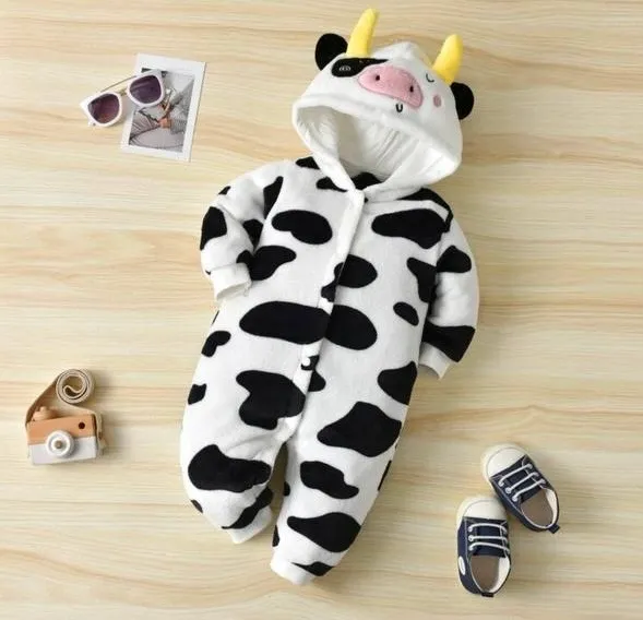 Macacão Infantil de Vaquinha com Capuz - Conforto e Diversão!