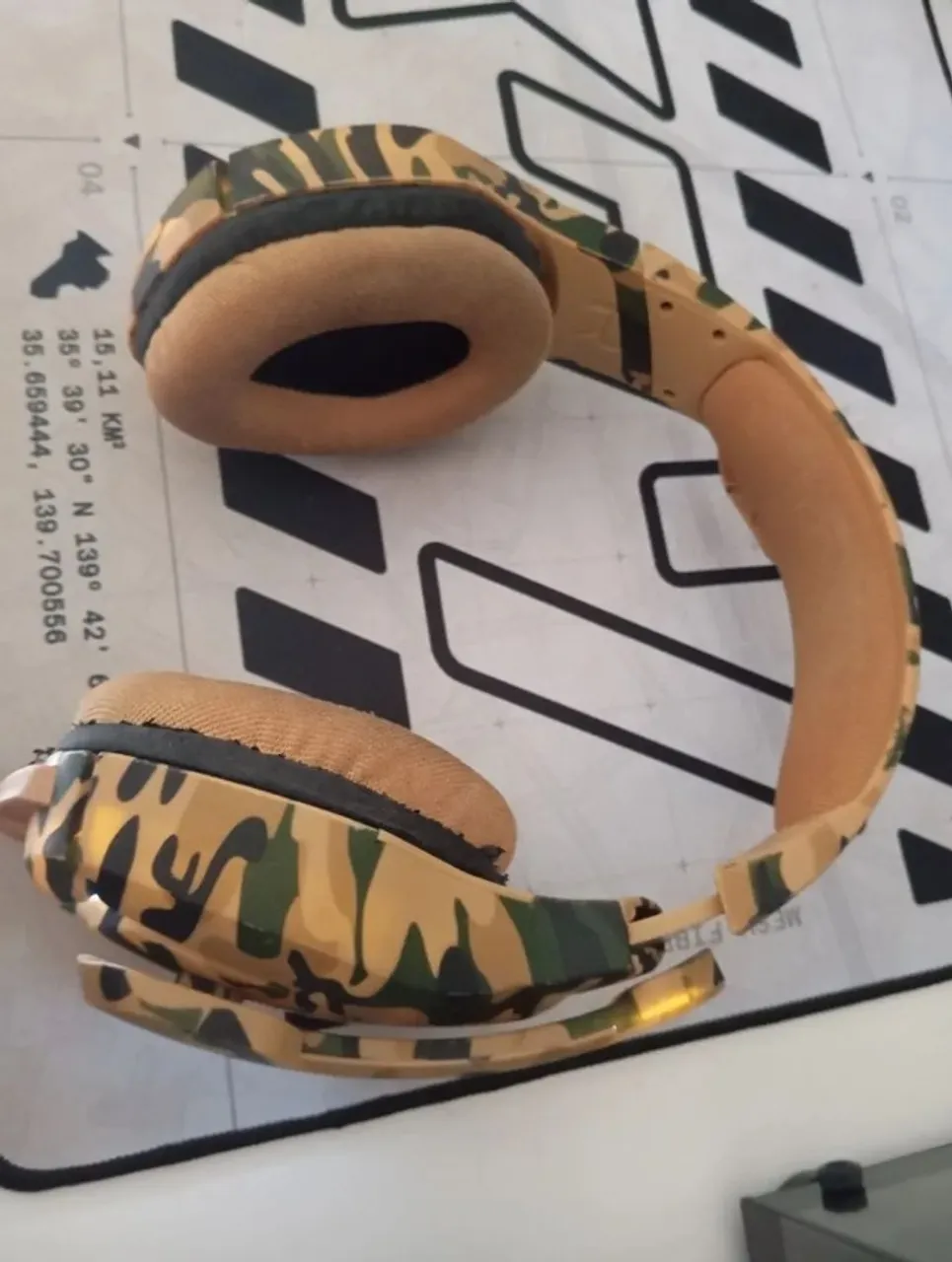 Headset Gamer Warrior Straton PH305 com padrão camuflado Impecável *Com Caixa*