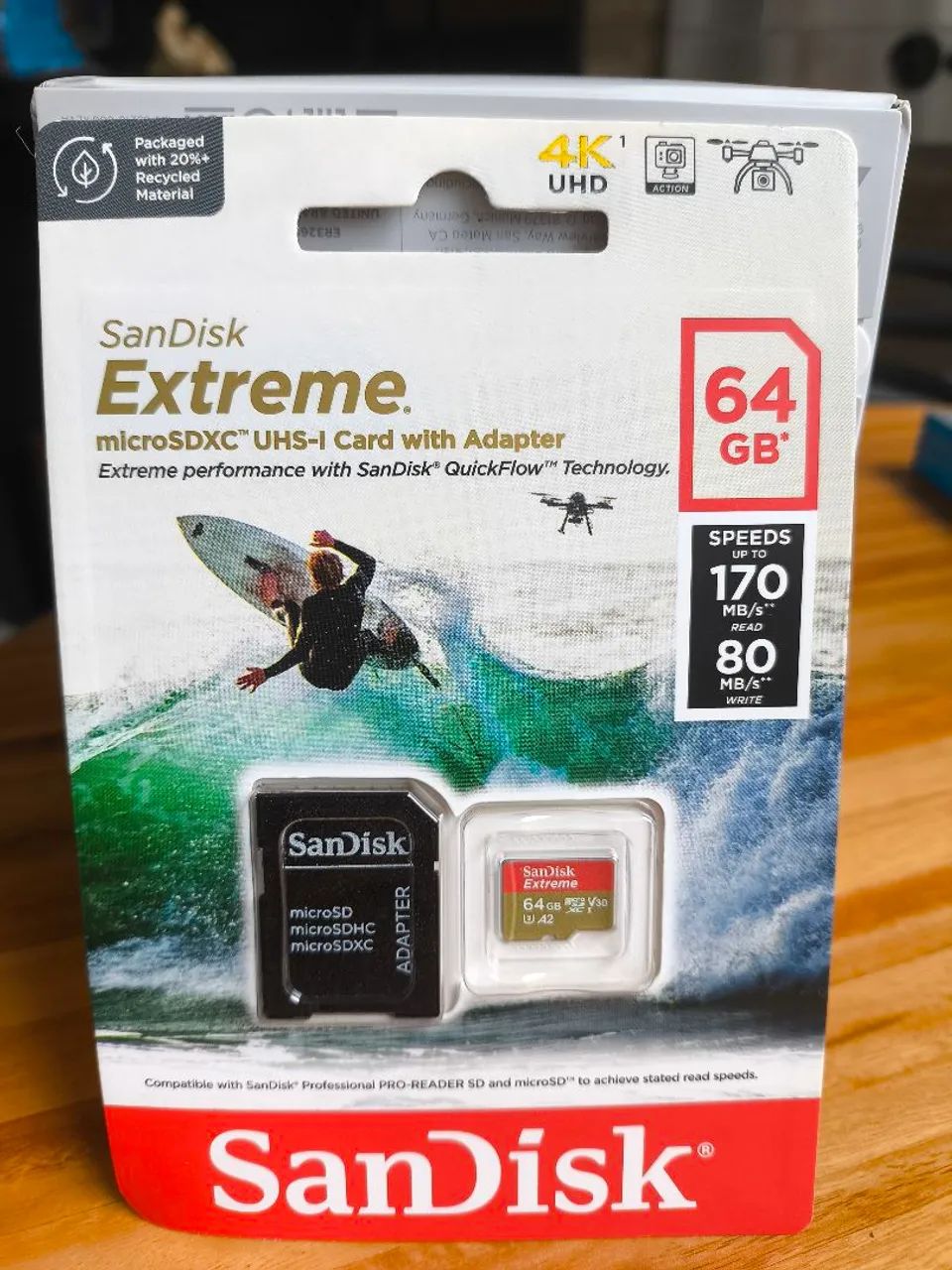Cartão de Memória SanDisk Extreme 64GB microSDXC