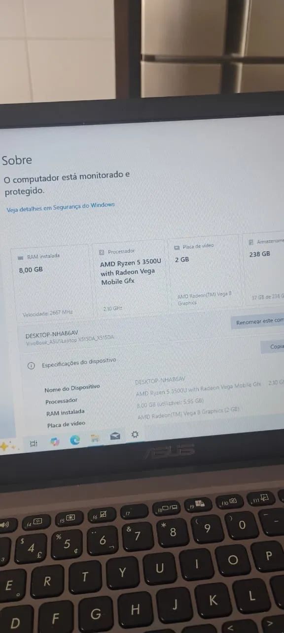 Notebook asus ryzen 5 com placa de video integrado - Foto 2
