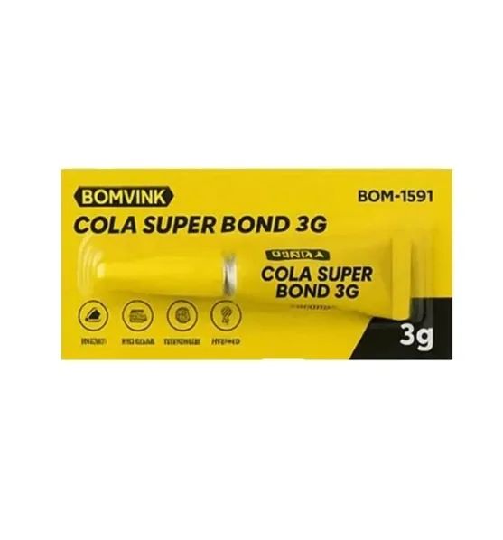 Cola Super Bond 3g BOM-1591 - Bomvink Novo Super Cola Tek Cola Tudo Bonder 