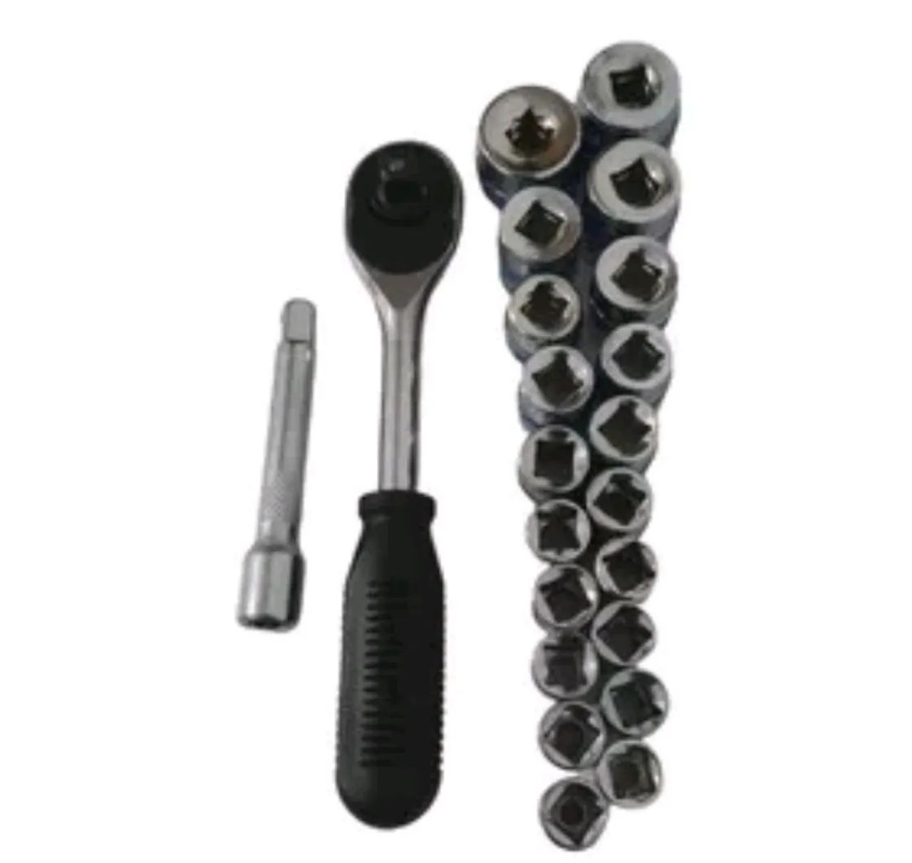 Kit 22 Peças Jogo De Soquetes 1/2 Polegada Aço Cromo Vanádio Profissional - Foto 2