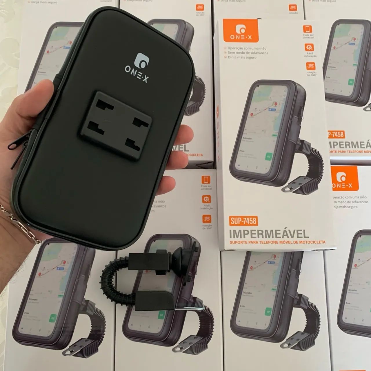 Suporte Impermeável para Celular de Motocicleta - Foto 4