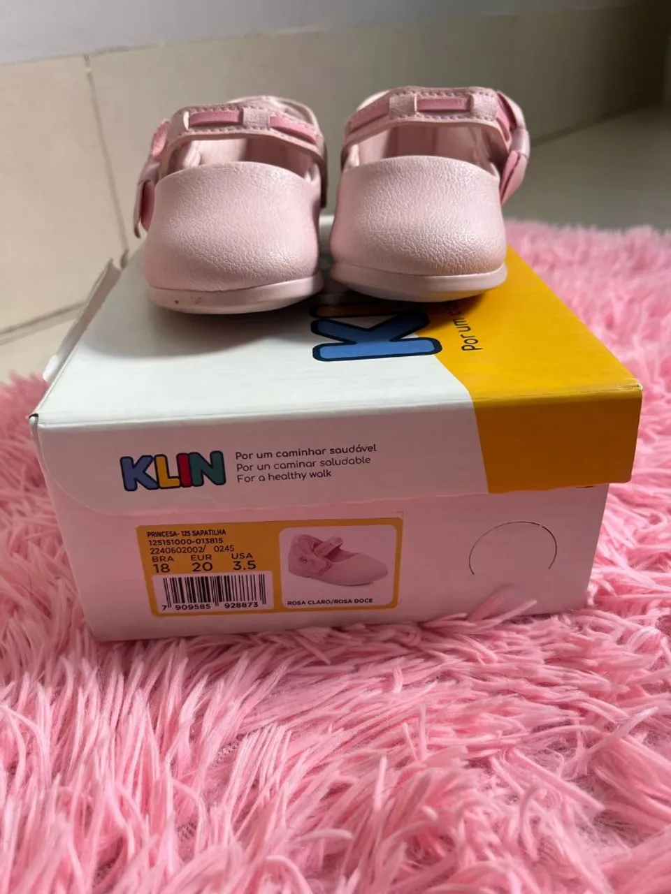 Sapatilhas Klin Bebê Rosa - Tamanho 18