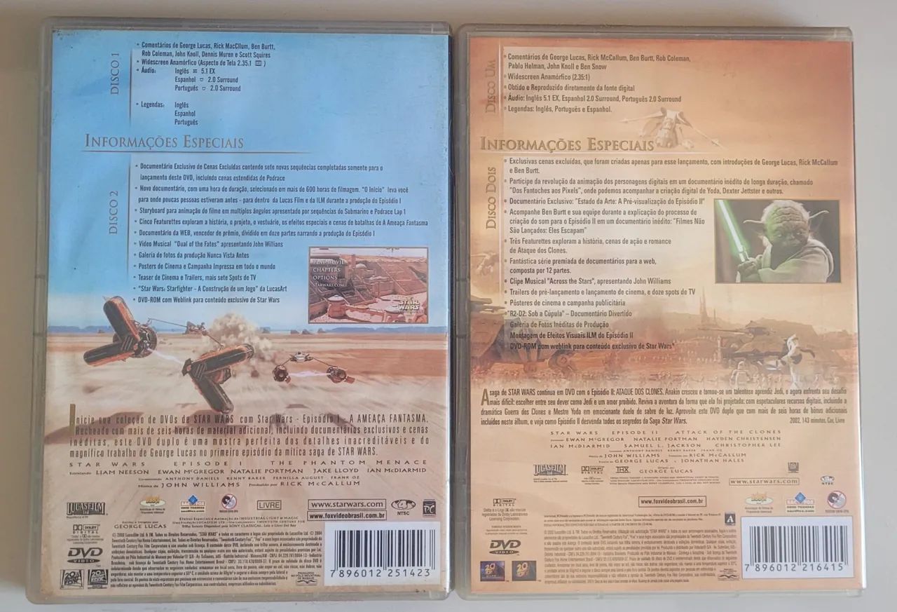 Star Wars DVD Ataque dos Clones e A Ameaça Fantasma - Foto 2
