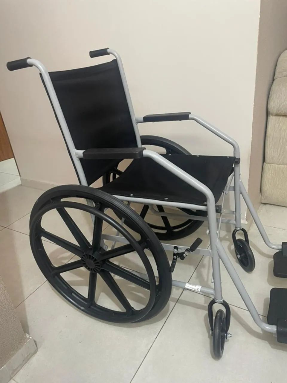 Cadeira De Roda Aço Nylon Jaguaribe - Foto 2