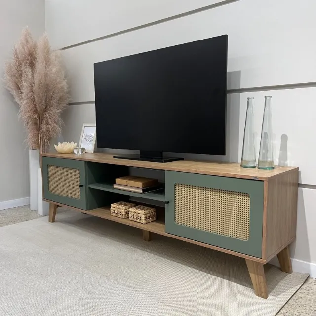 Rack para TV até 75" com 2 Portas e Pintura 3D