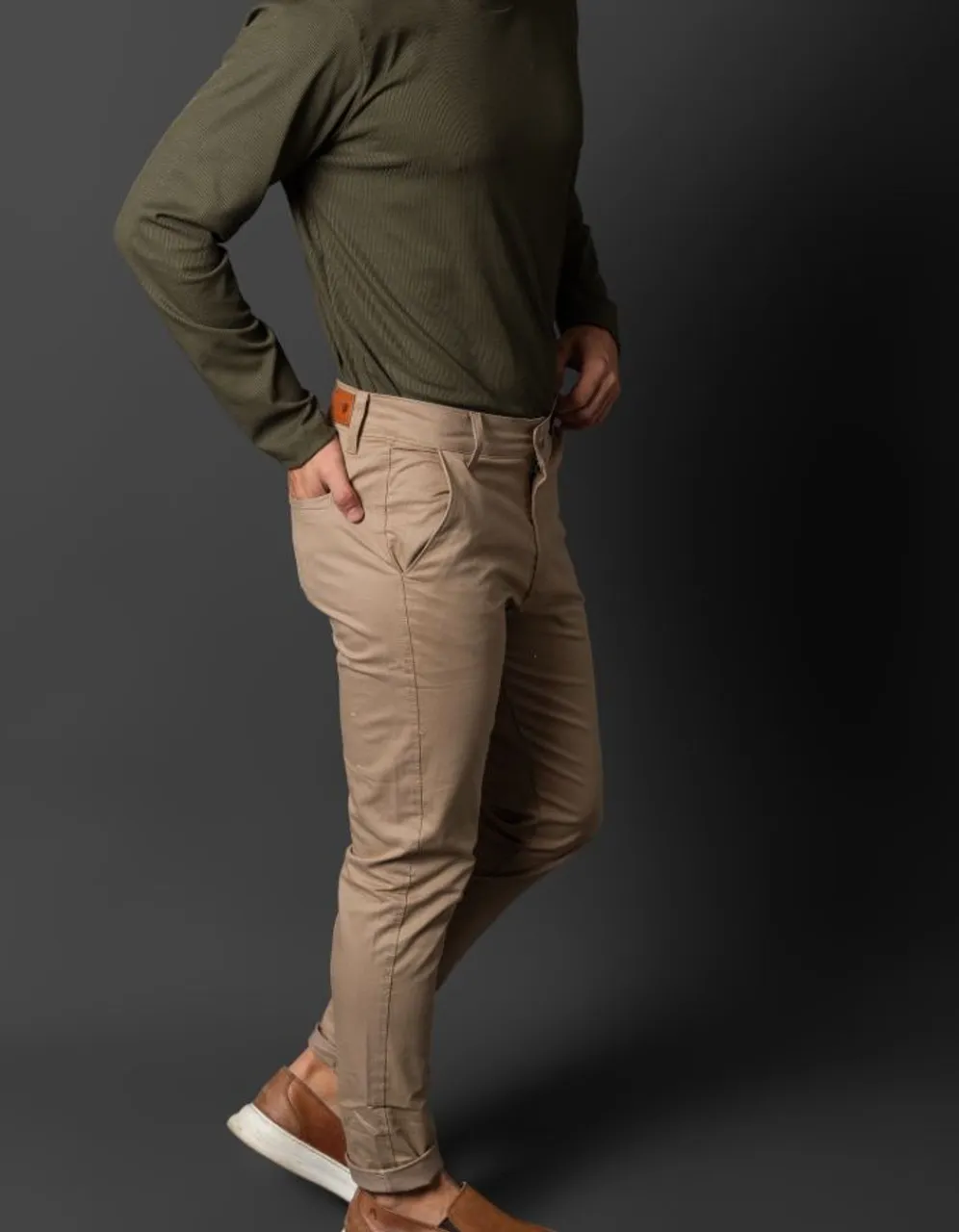 Camisa manga longa masculina tecido canelado