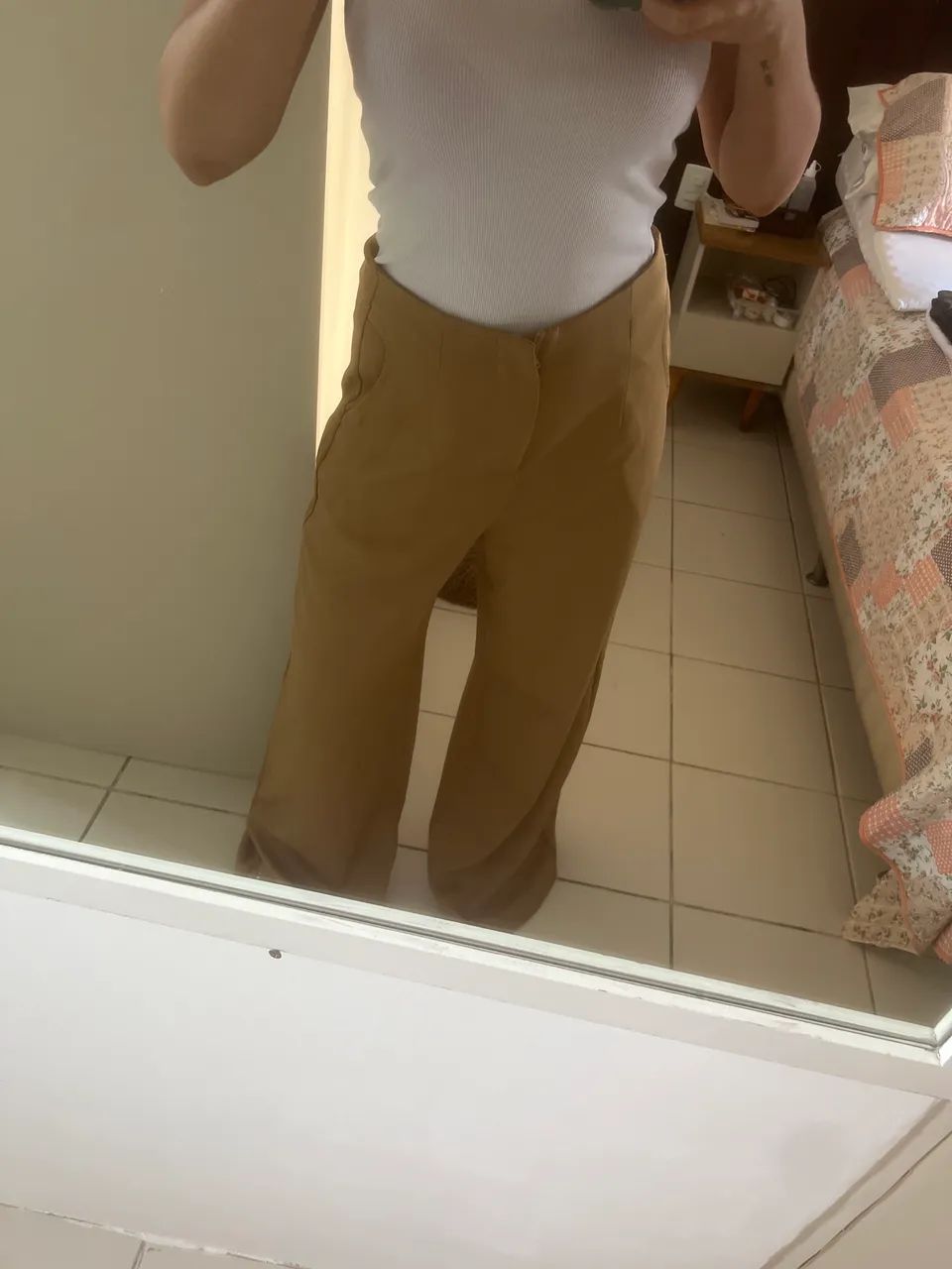 Calça bege alfaiataria 