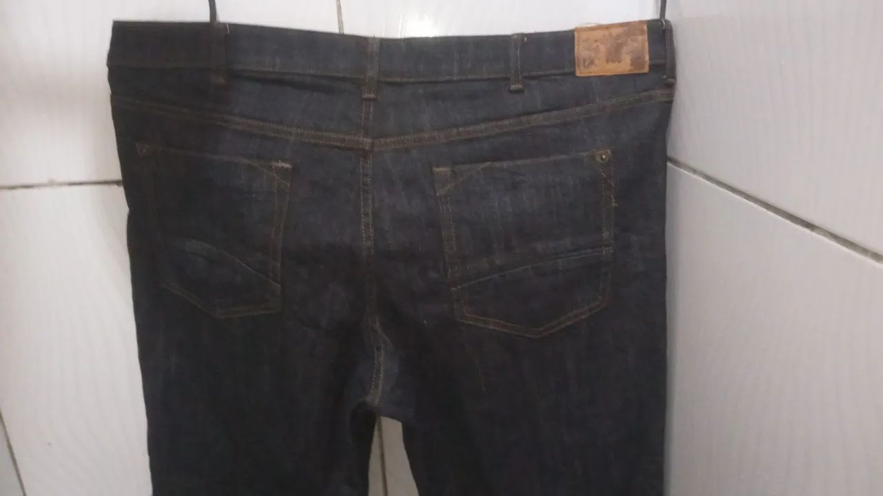 Calça Lee Jeans Preta Masculino N;54 - Foto 4