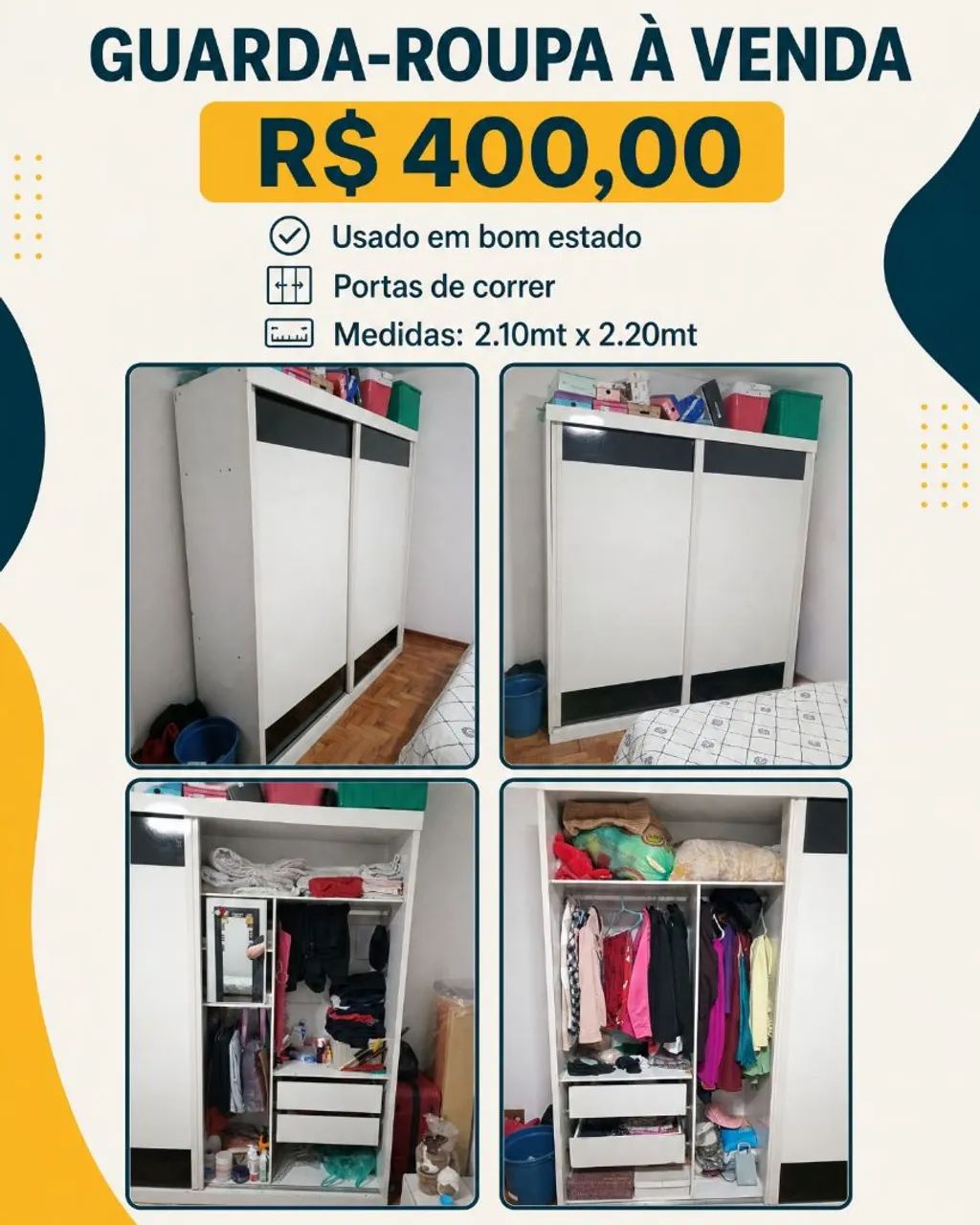 Guarda Roupa Casal Usado - Foto 5
