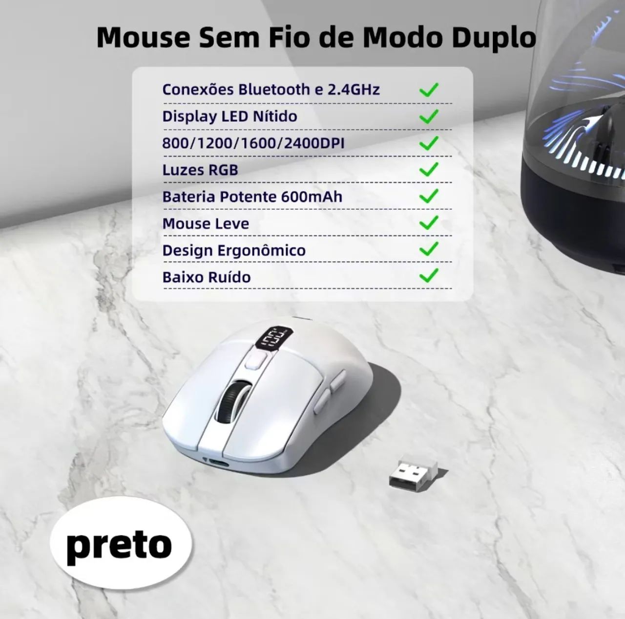 Mouse gamer sem fio 