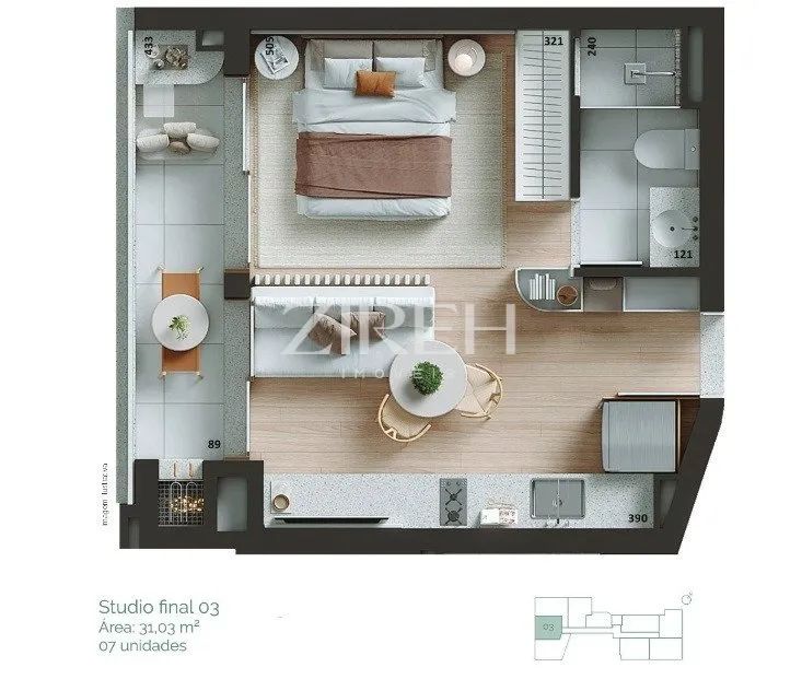 STUDIO COM VAGA PRÓXIMO À PRAÇA DA ESPANHA