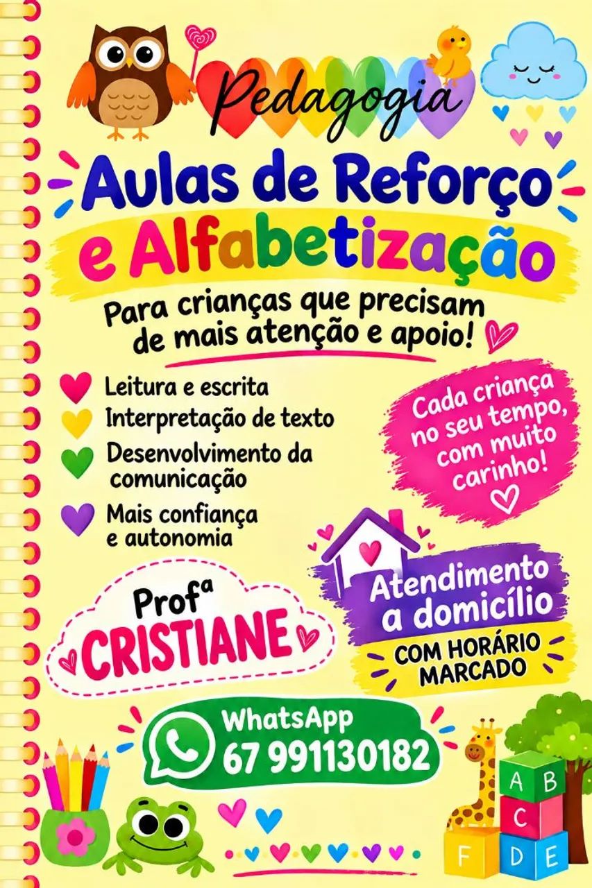 Aulas de Reforço e Alfabetização 