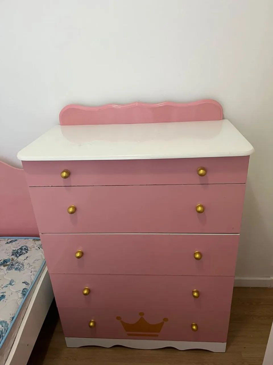 Cômoda Rosa 5 Gavetas - Foto 3