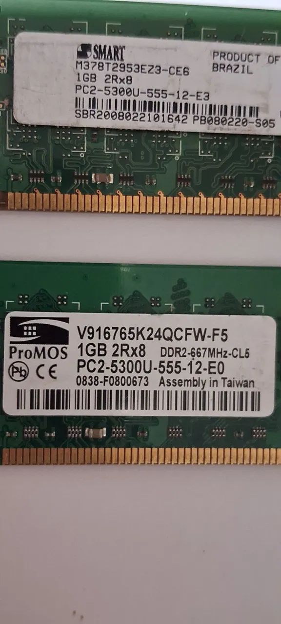 4 pentes de memória 1gb PC2-5300u 2rx8 - Foto 6
