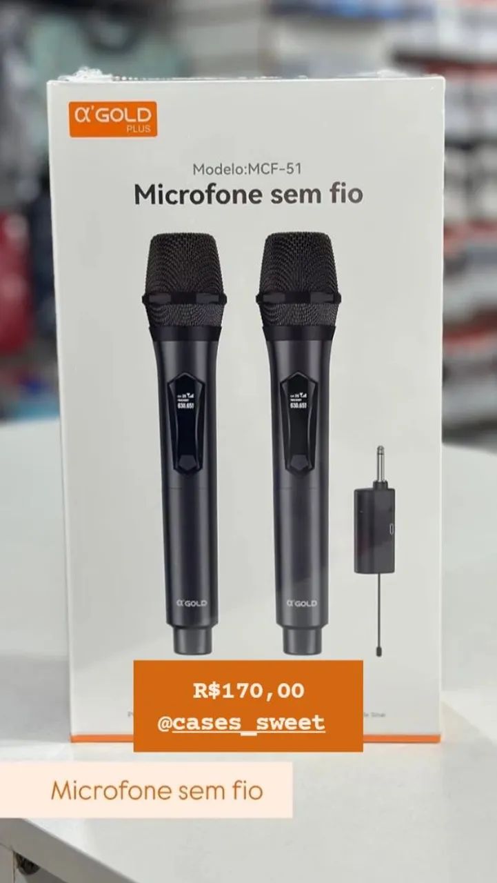 Microfone Sem Fio a'Gold MCF-51 MCF-51B