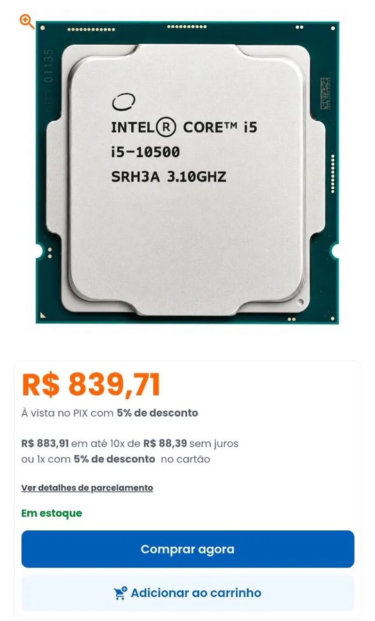 Processador Intel core i5 10500 - Foto 3