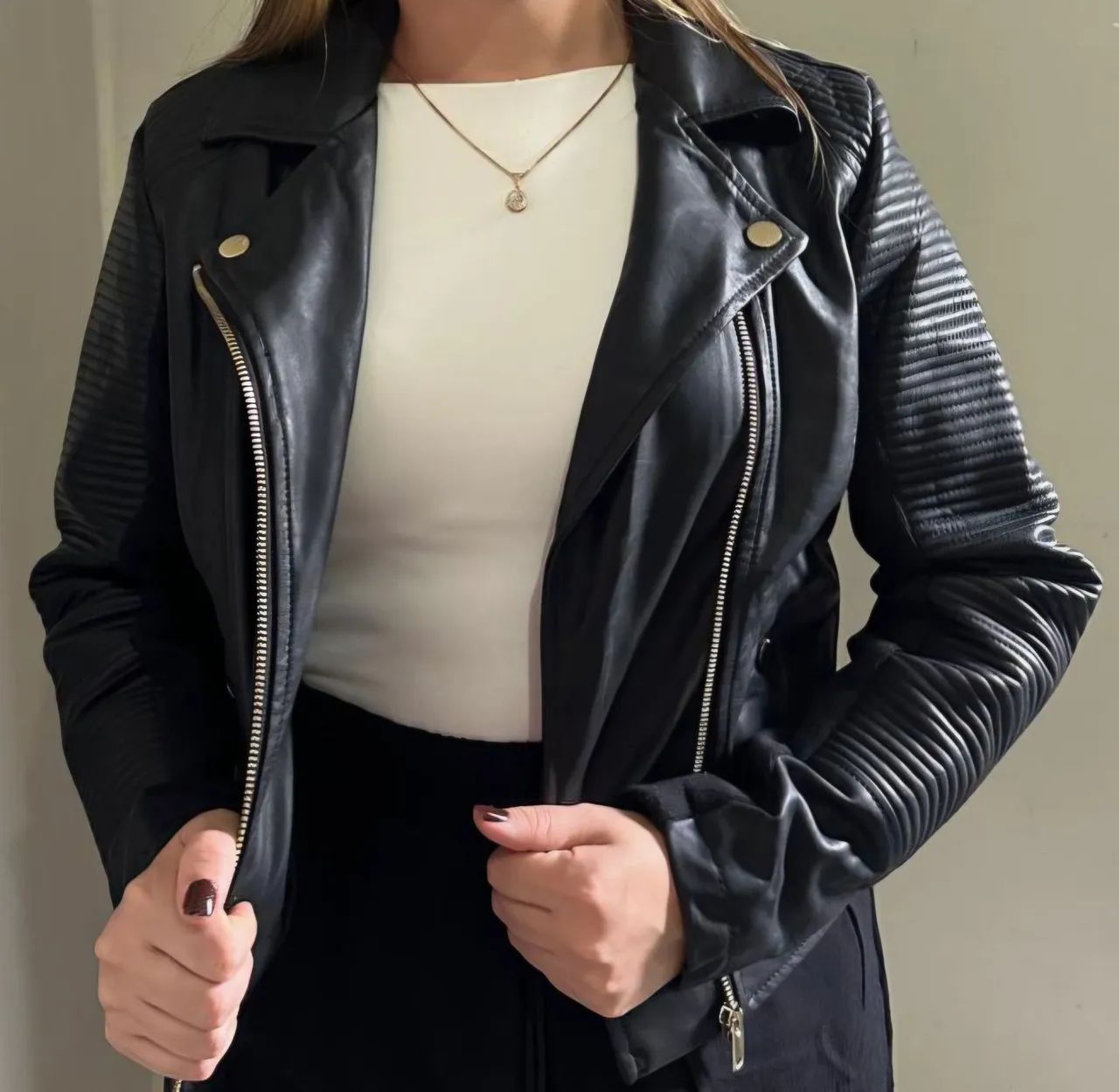 Jaqueta Preta em Couro Sintético - Roupas - Centro, Ananindeua