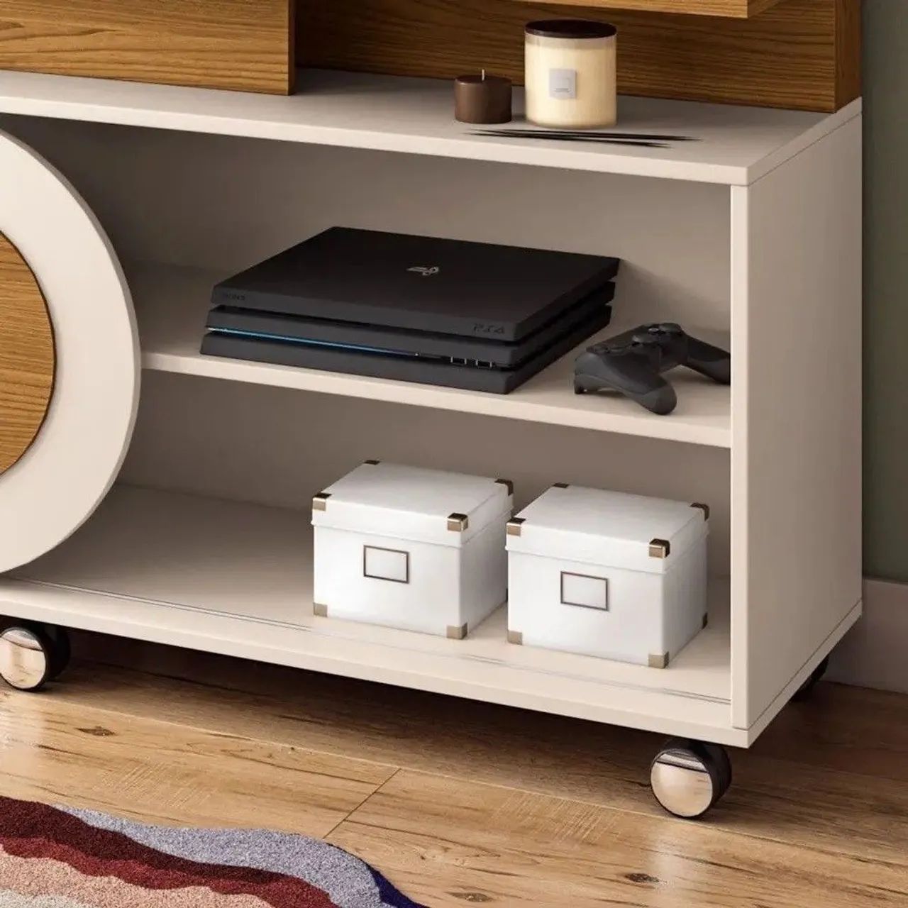 Estante Home TV 55 Polegadas Hb Orbis Cinamomo/Off White - Foto 5