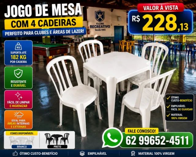 JOGO DE MESA COM 4 CADEIRAS