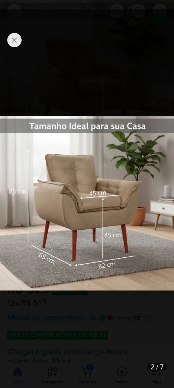 Poltronas para sala, quarto ou escritório  - Foto 4