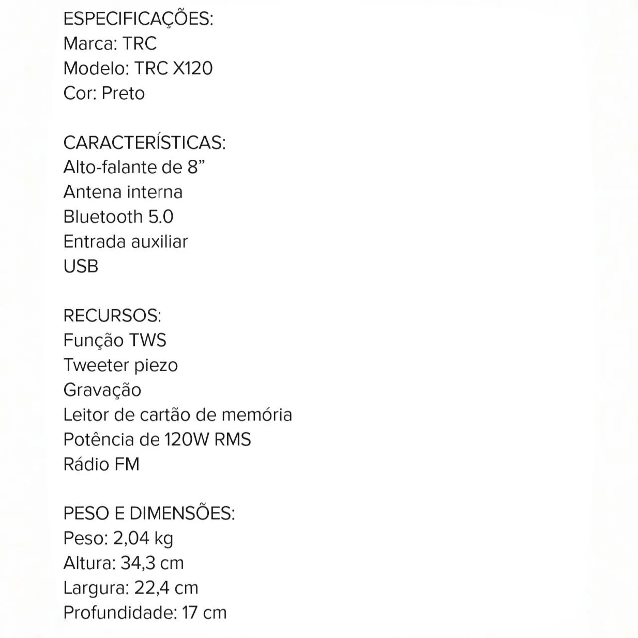 Caixa de Som amplificadora TRC - Foto 3
