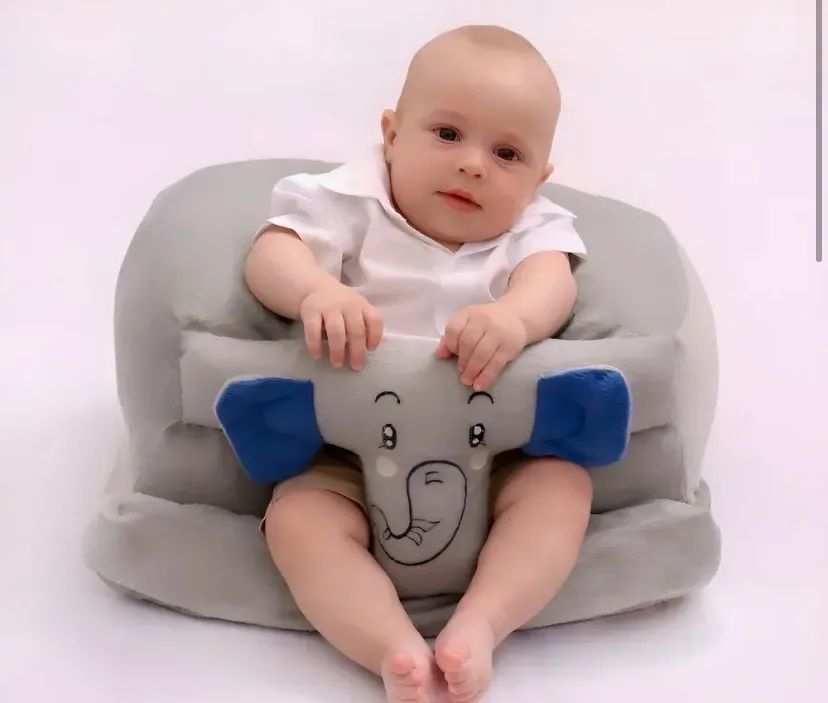 Assento De Bebê - Cadeirinha Sofázinho Cor Elefante Azul Estampado - Foto 2