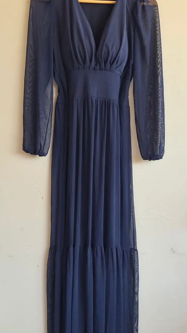 ? Vestido Longo Azul-Marinho | Elegante e Sofisticado - Foto 2
