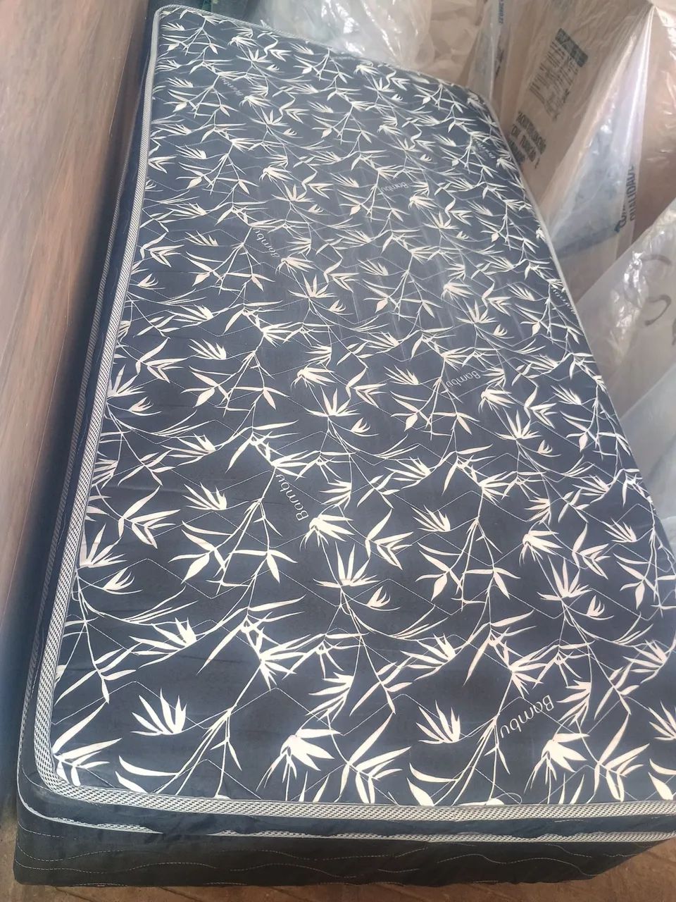 Cama box solteiro colchão conjugado molas ensacadas  - Foto 4