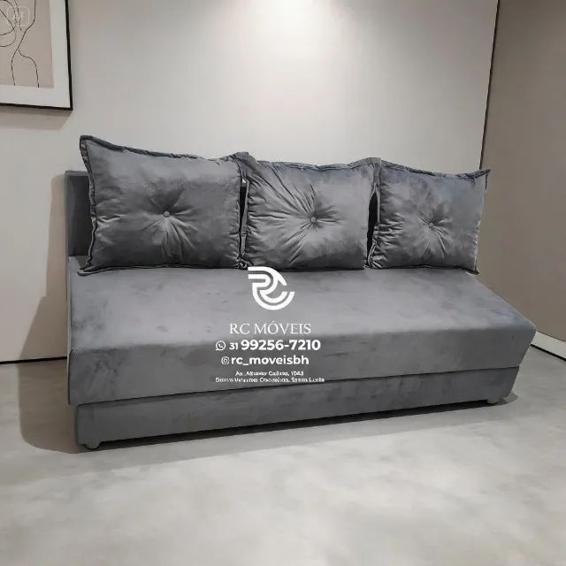 Sofá Cama Bicama 1,70m Suede Marrom D33 - Foto 4