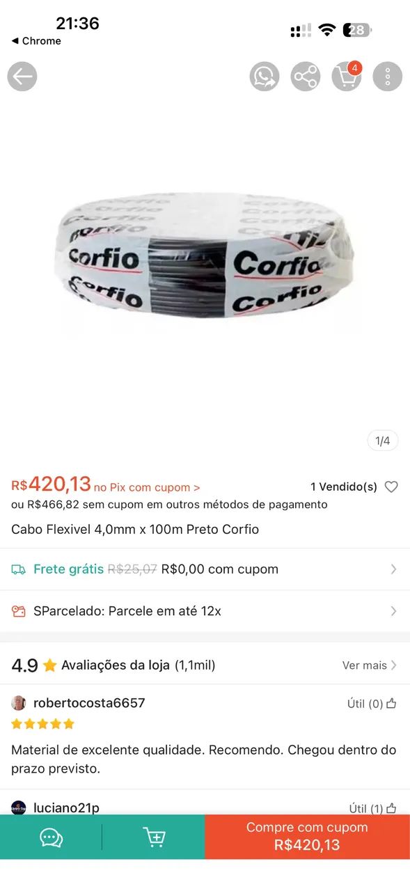 Fio e cabos elétricos 