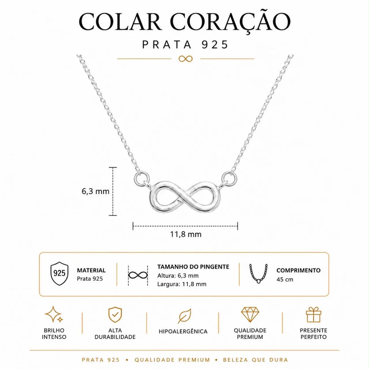 COLAR PRATA 925 INFINITO LISO VASADO 45cm Cód 76041 peso 1,70 gr - Foto 4