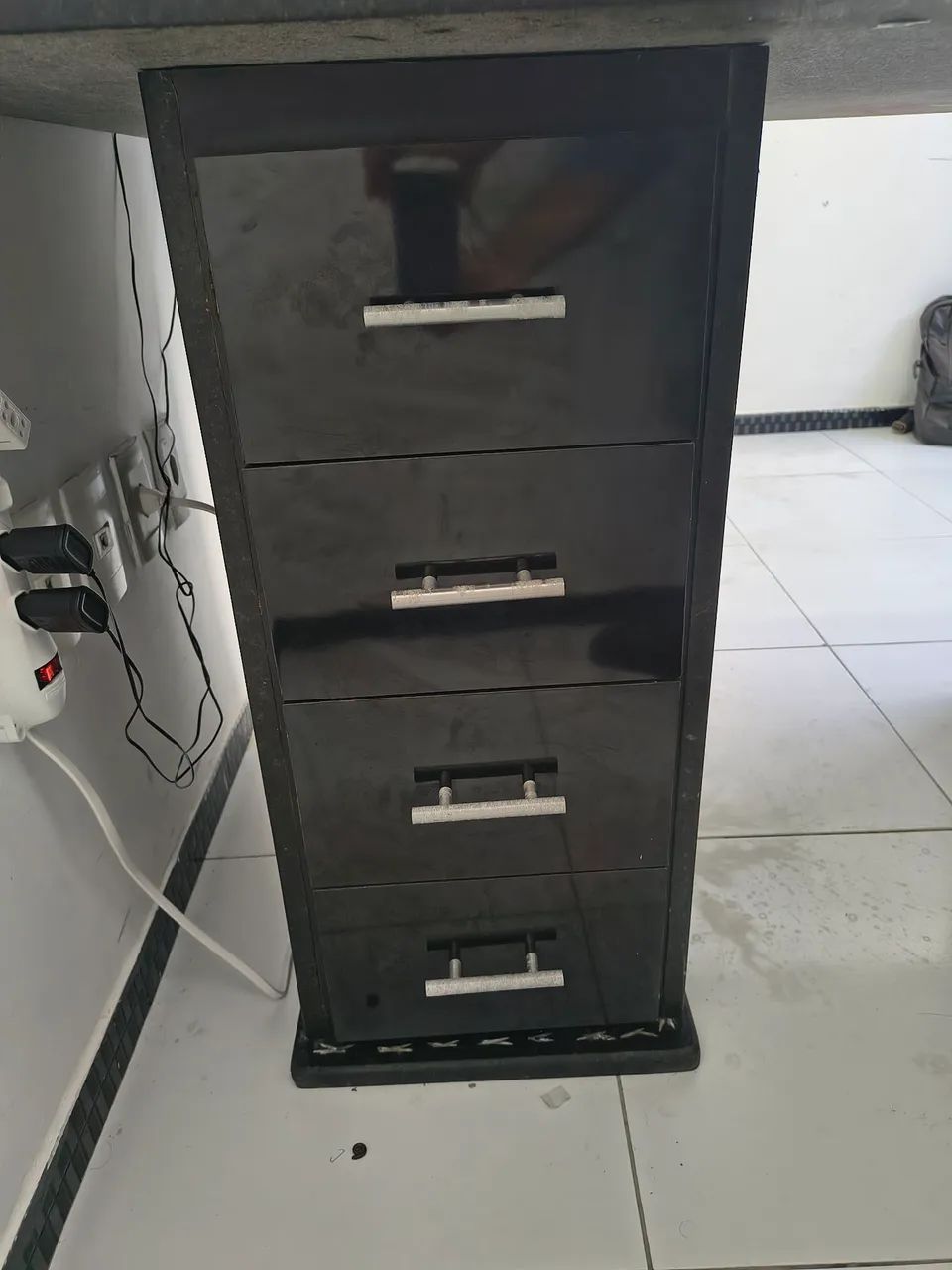 Mesa de escritório em mármore preto - Foto 4