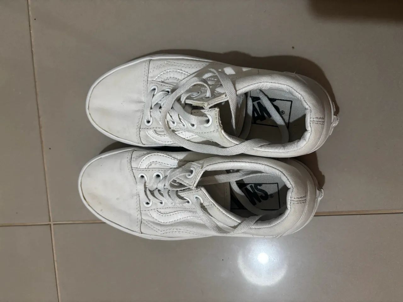 Tenis vans old skool true white 36 - Foto 3
