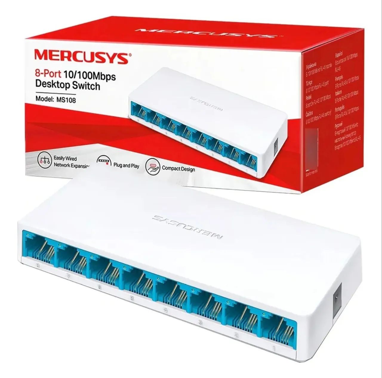 Switch Mercusys MS108 série Desktop 8 portas - Foto 2