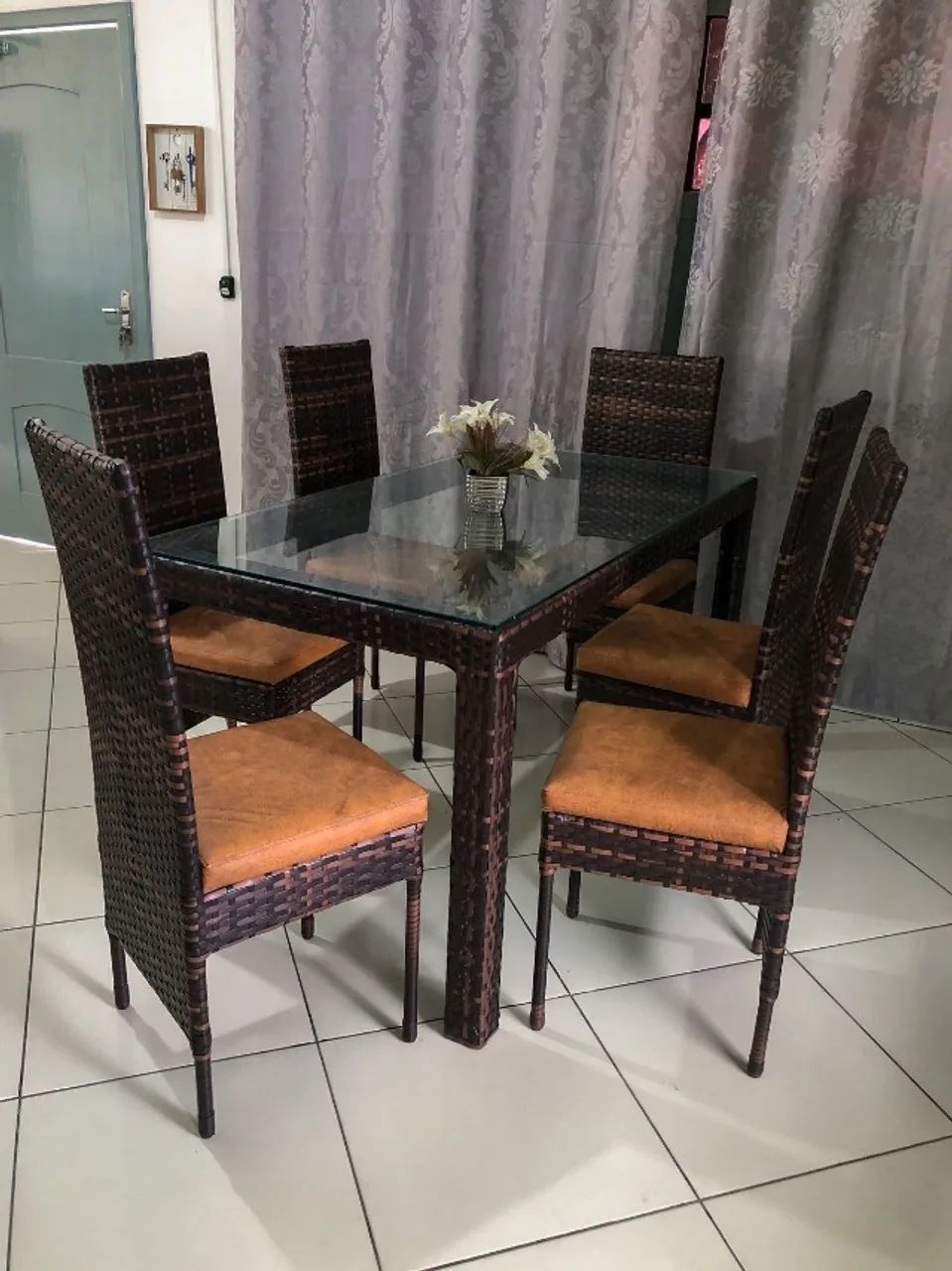 CONJUNTO DE MESA PARIS E 06 CADEIRAS FORTALEZA ALTA