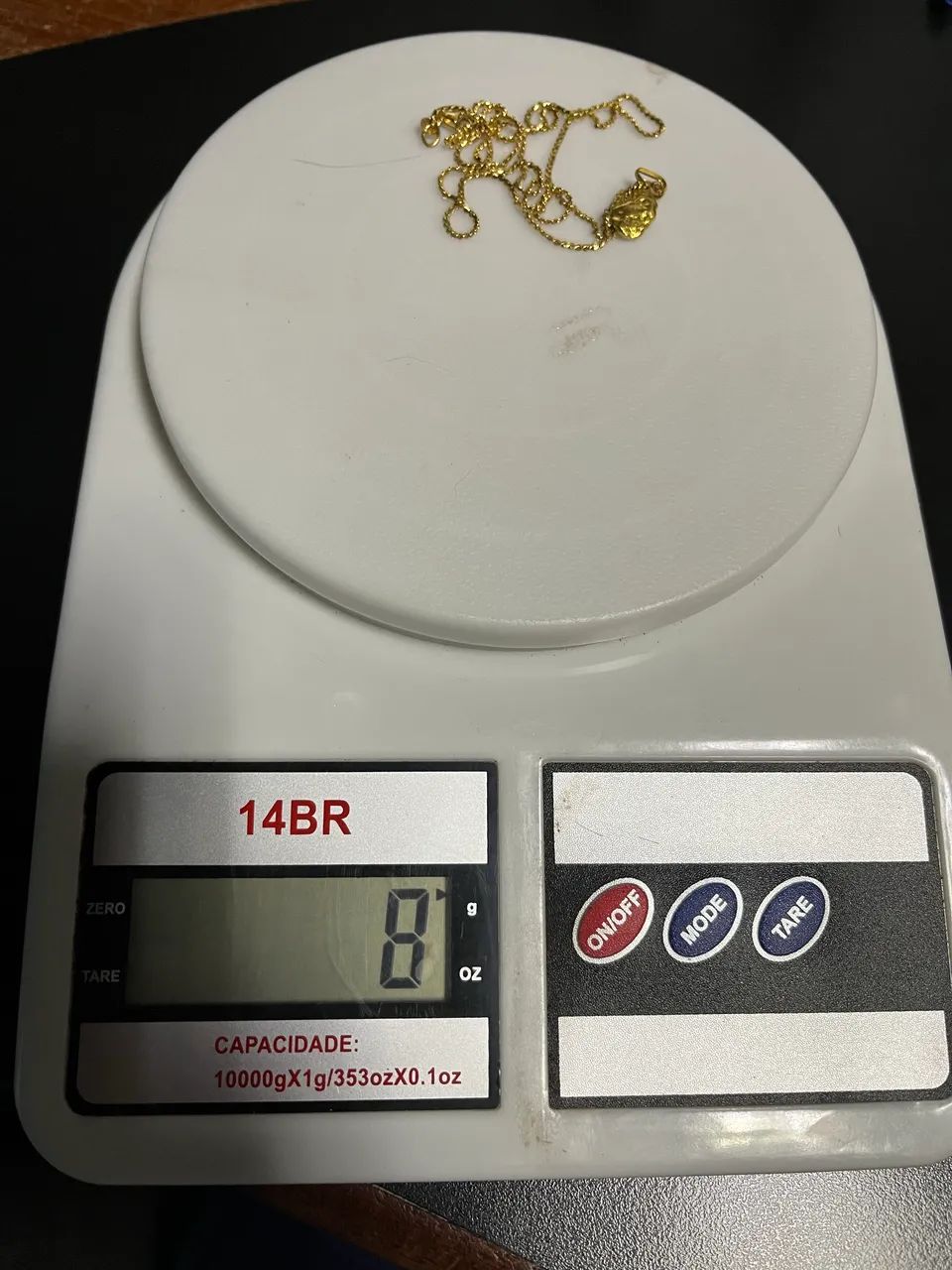 Corrente de ouro 8 gramas com pingente de pepita - Foto 5