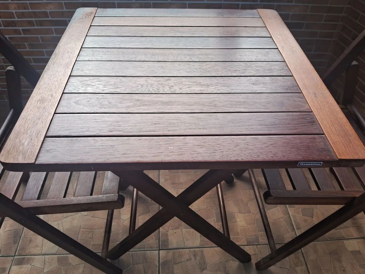 Conjunto de Mesa dobrável (med: 0,60 x 0,60), c/ 2 cadeiras dobráveis Tramontina - Foto 2