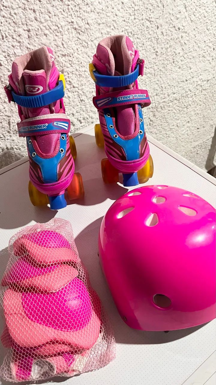 Patins Roller 4 rodas + kit de proteção  - Foto 3