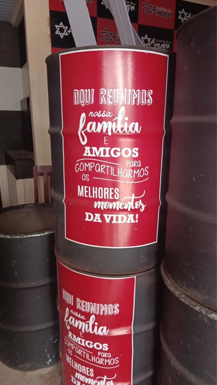 Tambor de Ferro Decorativo / Industrial - Ideal para Churrascaria, Bar ou Área Gourmet - Foto 2
