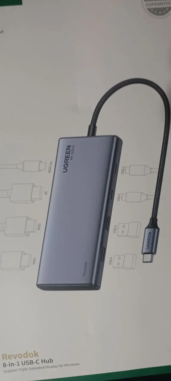 HUB 8X1 TIPO C UGREEN NOVO