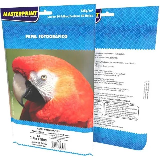 PAPEL FOTO GLOSSY 135G MASTERPRINT A4 50 FOLHAS - Foto 3